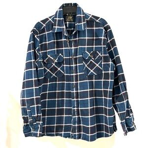 Jachs Men’s Size XL Plaid Heritage Flannel Shirt 100% Cotton